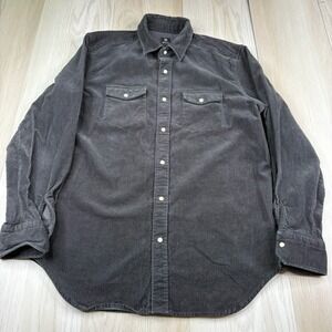 Boggi Milano Corduroy Pearl Snap Shirt Overshirt Men's Size L Large Regular Fit